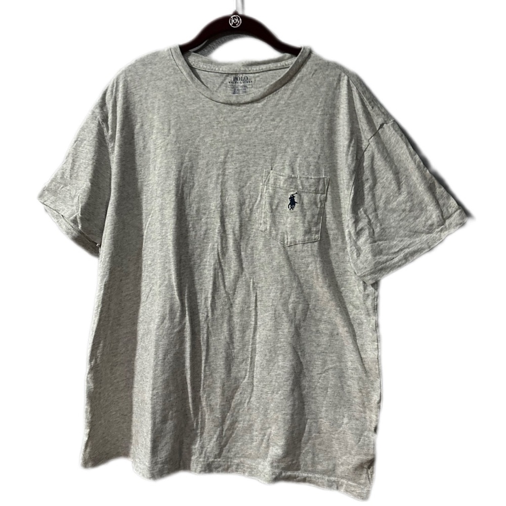 Polo by Ralph Lauren Heathered Light Grey Men's Pocket Short Sleeved T-Shirt